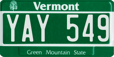 VT license plate YAY549