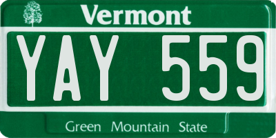 VT license plate YAY559
