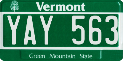 VT license plate YAY563