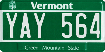 VT license plate YAY564