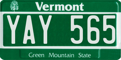 VT license plate YAY565