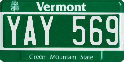 VT license plate YAY569