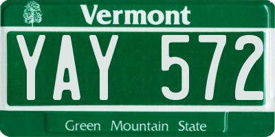 VT license plate YAY572