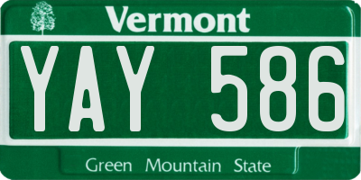 VT license plate YAY586