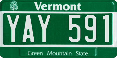 VT license plate YAY591