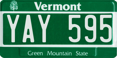 VT license plate YAY595