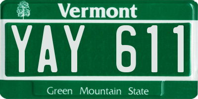 VT license plate YAY611