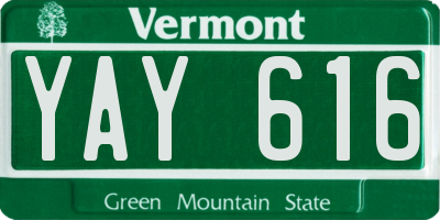 VT license plate YAY616