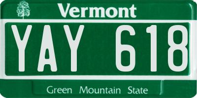 VT license plate YAY618