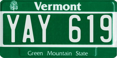 VT license plate YAY619