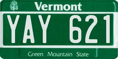 VT license plate YAY621