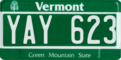 VT license plate YAY623