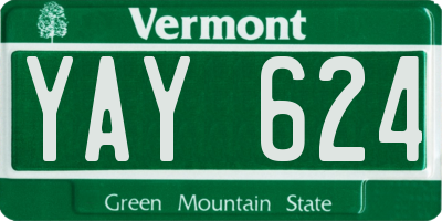 VT license plate YAY624