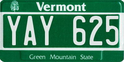 VT license plate YAY625
