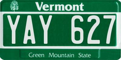 VT license plate YAY627