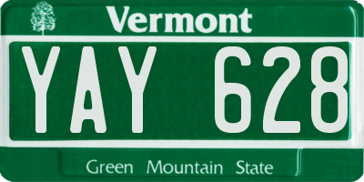 VT license plate YAY628