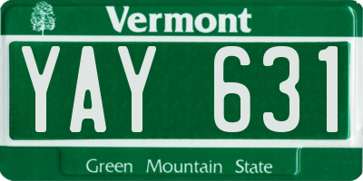 VT license plate YAY631