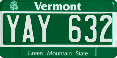 VT license plate YAY632