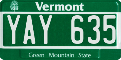 VT license plate YAY635