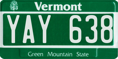 VT license plate YAY638