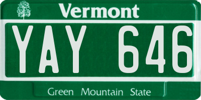 VT license plate YAY646