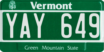 VT license plate YAY649