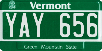 VT license plate YAY656