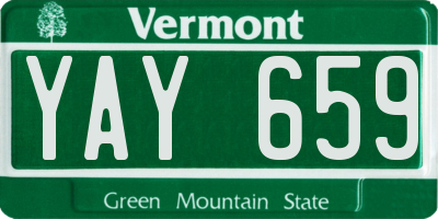 VT license plate YAY659