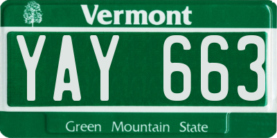 VT license plate YAY663