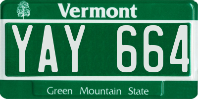 VT license plate YAY664