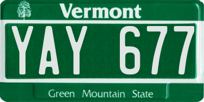 VT license plate YAY677