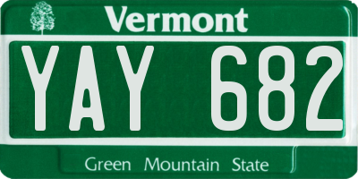 VT license plate YAY682