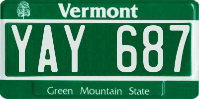 VT license plate YAY687