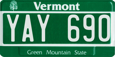 VT license plate YAY690