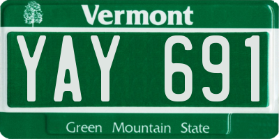 VT license plate YAY691