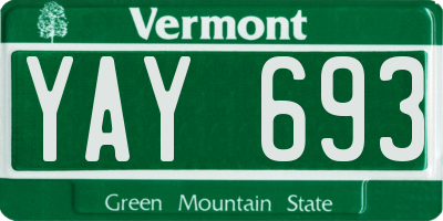 VT license plate YAY693