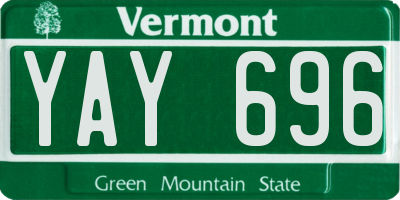 VT license plate YAY696