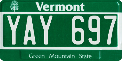VT license plate YAY697