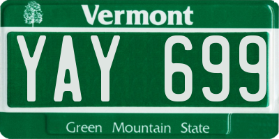 VT license plate YAY699