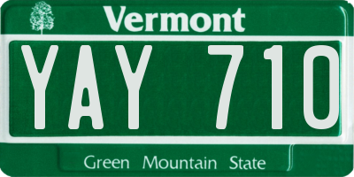 VT license plate YAY710