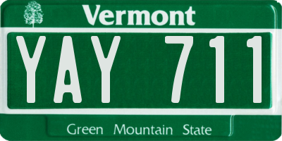 VT license plate YAY711