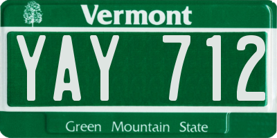 VT license plate YAY712