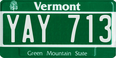 VT license plate YAY713