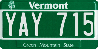 VT license plate YAY715
