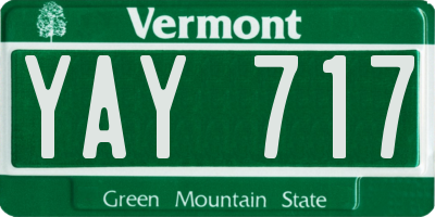 VT license plate YAY717