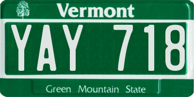 VT license plate YAY718