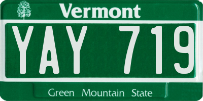 VT license plate YAY719