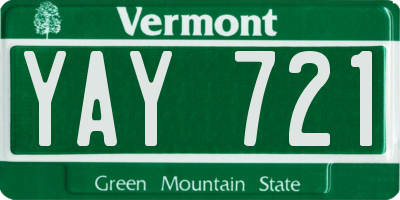 VT license plate YAY721