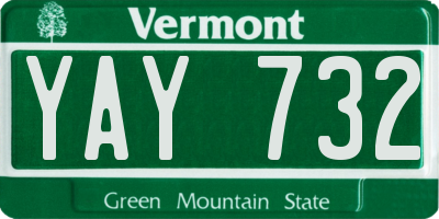 VT license plate YAY732