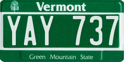 VT license plate YAY737